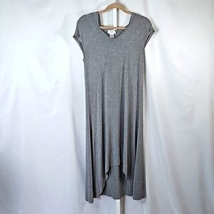 OSO CASUALS Gray Tee-shirt Dress with Hoodie Size Large
